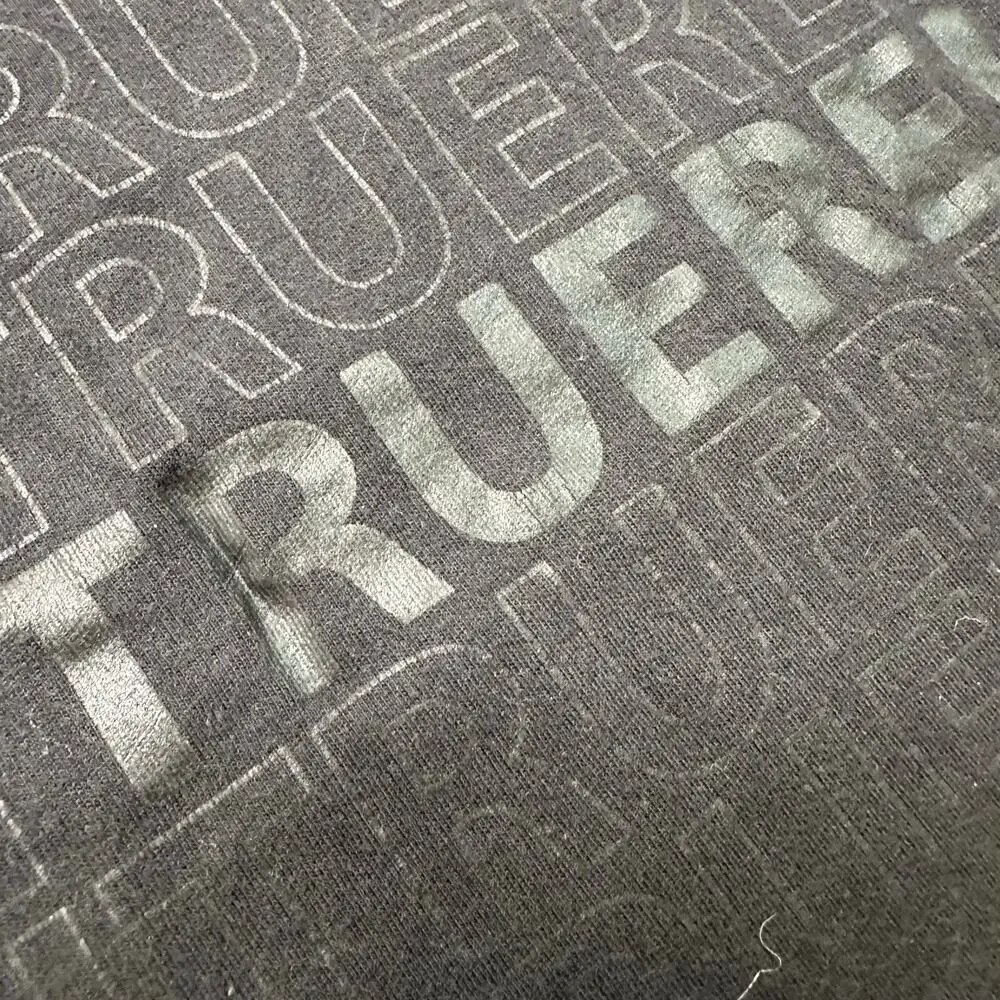 True Religion Allover Print Logo Black Cotton Tee